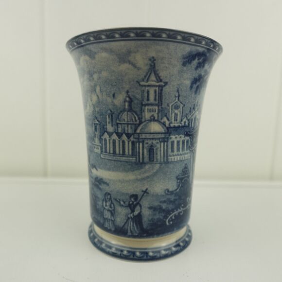 Staffordshire Blue & White Cup Mug - Picture 2 of 8